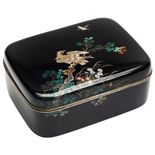 328 - FINE JAPANESE CLOISONNE BOX, ATTRIBUTED TO HAYASHI KODENJI IIIMEIJI PERIOD (1868-1912)the sides fine... 