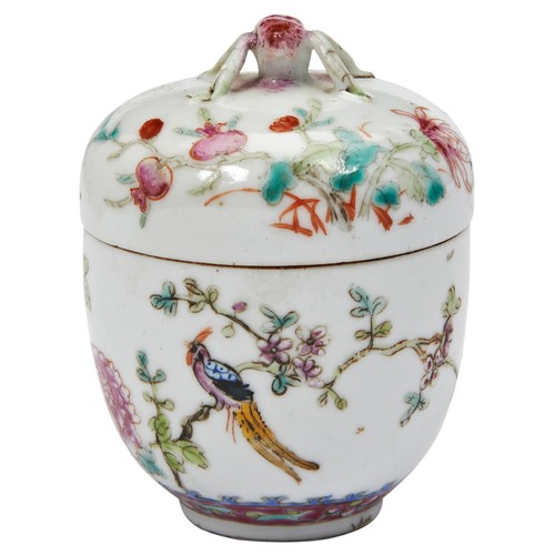 178 - FAMILLE ROSE HEXAGONAL TEAPOTREPUBLIC PERIOD the sides finely painted with elegant ladies in a verda... 