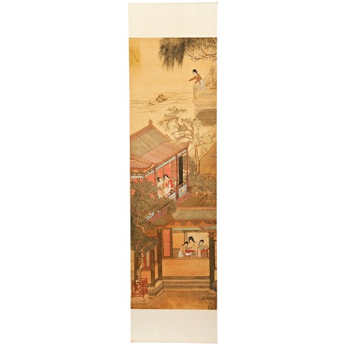 276 - **SPECIAL BIDDING ARRANGEMENTS**ATTRIBUTED TO QIU YING (1494-1552)ONE HUNDRED BEAUTIES ink and colou... 