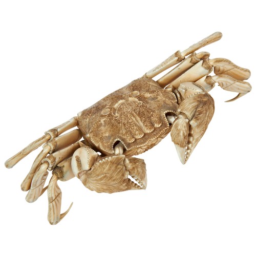 332 - VERY FINE QUALITY JAPANESE ARTICULATED IVORY CRAB OKIMONO MEIJI PERIOD (1868-1912)realistically mode... 