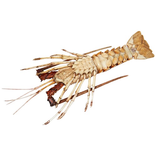 333 - FINE JAPANESE STAINED IVORY ARTICULATED CRAYFISH OKIMONO SIGNED, MEIJI PERIOD (1868-1912)realistical... 