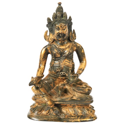 357A - GILT BRONZE OF MAHAKALASINO-TIBETAN, 17TH / 18TH CENTURYseated on a lotus base15cm high... 