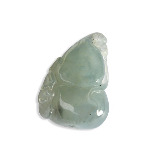 98 - JADEITE DOUBLE GOURD PENDANTCarved as a double gourd with tendrils.Measures 34mm tall and 23mm wide ... 