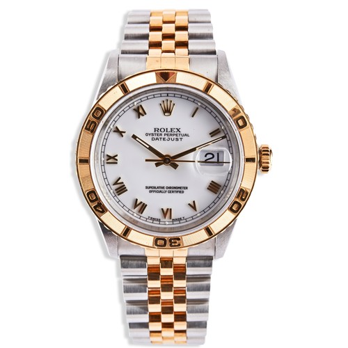 271 - GENTLEMAN'S ROLEX OYSTER DATEJUST TURN-O-GRAPH 16263roman numeral dial, thunderbird bidirectional ro... 