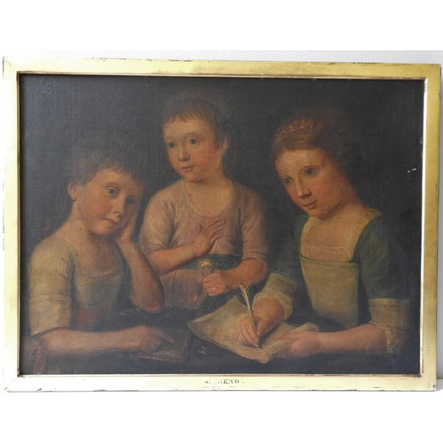 232 - Catherine Read, Portrait Of Three Children, the central child holding a doll, c. 1770, oil on canvas... 