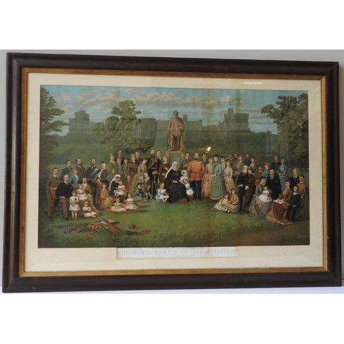 222 - 'THE ROYAL FAMILY OF GREAT BRITAIN, a framed chromo lithograph by R.H. & J. Sharp, 'printed in J... 