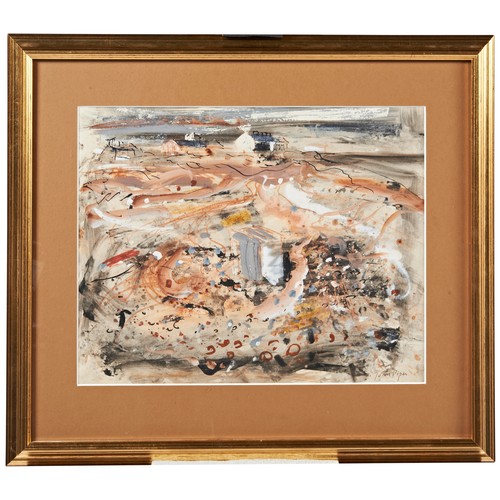 272 - JOHN PIPER (1903-1992) 'SHINGLE STREET' MIXED MEDIA ON PAPER, signed in lower right corner, inscribe... 