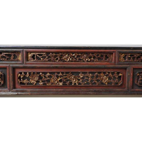 140 - A LARGE COLLECTION OF ASSORTED CHINESE OPIUM BED PANELS, CANOPY FRAMES AND OTHER COMPONENTS, the maj... 