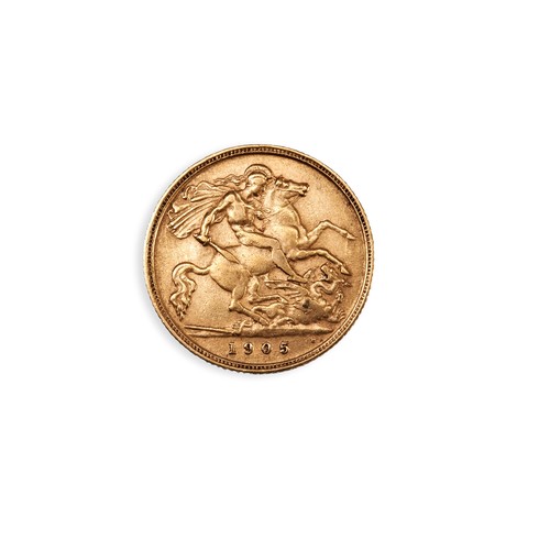 483 - AN EDWARD VII GOLD HALF SOVEREIGN, 1905