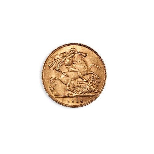 485 - A GEORGE V GOLD HALF SOVEREIGN, 1914