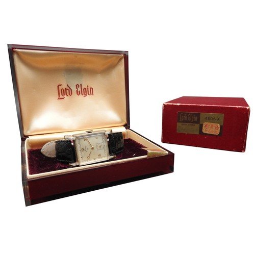 492 - A VINTAGE 'LORD ELGIN' 4806 X MID CENTURY GENT'S WATCH, circa 1940's, manual wind, in original box