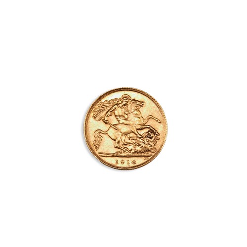 486 - A GEORGE V GOLD HALF SOVEREIGN, 1914