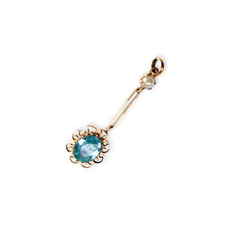 540 - TOPAZ AND PEARL PENDANT