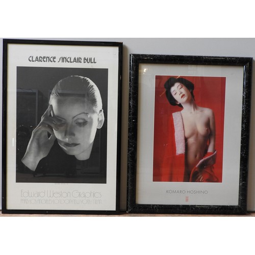 235 - TWO FRAMED PHOTOGRAPHIC POSTERS, featuring images by Clarence Sinclair Bull and Komaro Hishino, 90 x... 