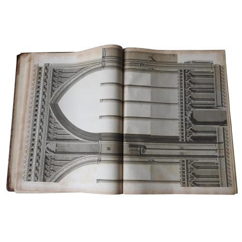 287 - TWO LARGE EARLY 19TH CENTURY BOOKS RELATING TO ENGLISH CATHEDRAL ARCHITECTURE, circa 1810, includes ... 