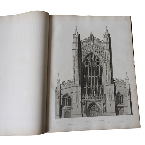 287 - TWO LARGE EARLY 19TH CENTURY BOOKS RELATING TO ENGLISH CATHEDRAL ARCHITECTURE, circa 1810, includes ... 