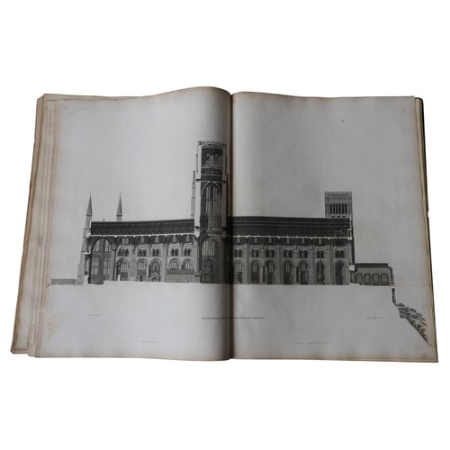 287 - TWO LARGE EARLY 19TH CENTURY BOOKS RELATING TO ENGLISH CATHEDRAL ARCHITECTURE, circa 1810, includes ... 