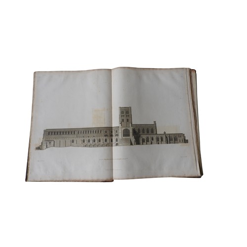 287 - TWO LARGE EARLY 19TH CENTURY BOOKS RELATING TO ENGLISH CATHEDRAL ARCHITECTURE, circa 1810, includes ... 