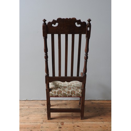 66 - A FRENCH 19TH CENTURY SLAT BACK COUNTRY ELBOW CHAIR