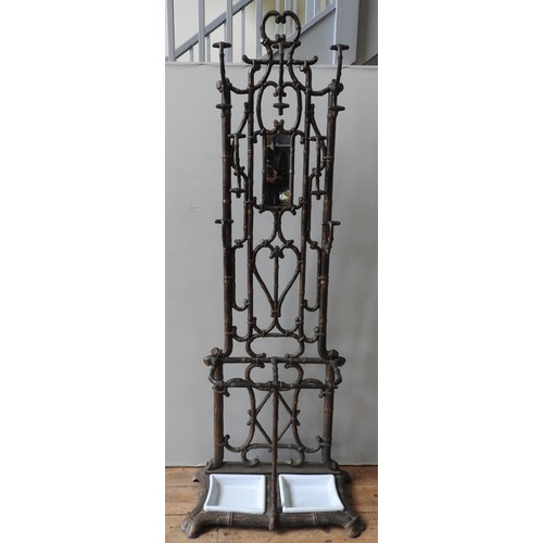 71 - A FRENCH CAST-IRON SIMULATED BAMBOO HALL STAND