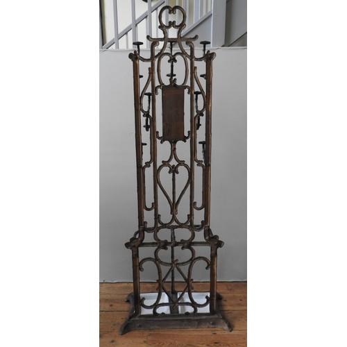 71 - A FRENCH CAST-IRON SIMULATED BAMBOO HALL STAND