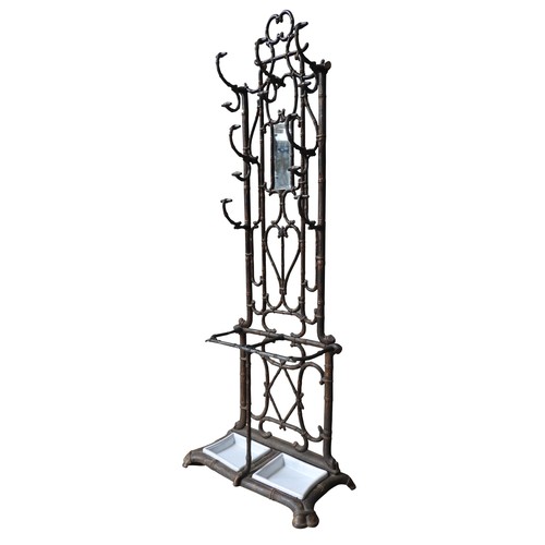 71 - A FRENCH CAST-IRON SIMULATED BAMBOO HALL STAND