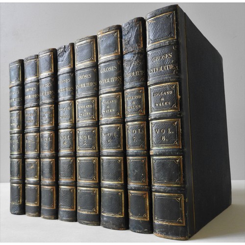 288 - GROSE, FRANCIS. ANTIQUITIES OF ENGLAND AND WALES, 8 VOLS, illustrated throughout with engraved archi... 