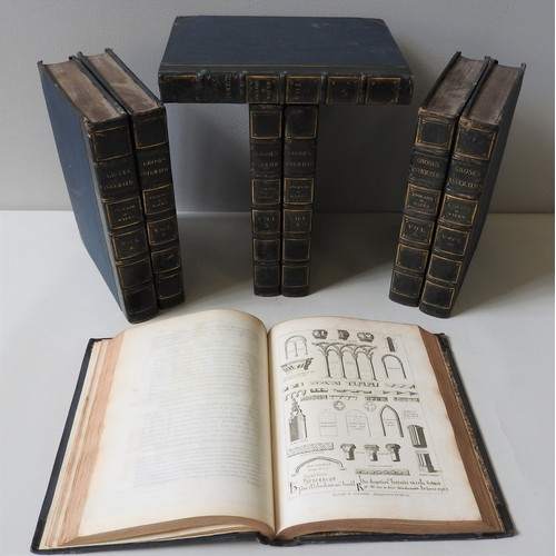 288 - GROSE, FRANCIS. ANTIQUITIES OF ENGLAND AND WALES, 8 VOLS, illustrated throughout with engraved archi... 