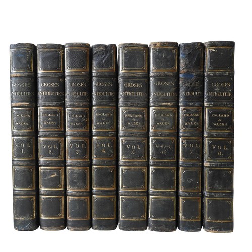 288 - GROSE, FRANCIS. ANTIQUITIES OF ENGLAND AND WALES, 8 VOLS, illustrated throughout with engraved archi... 