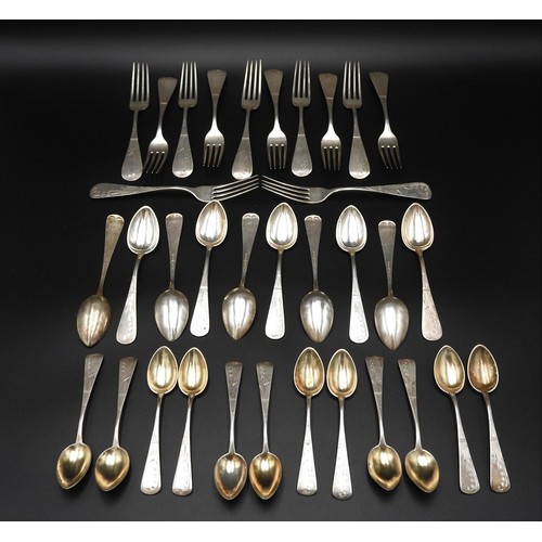 462 - A QUANTITY OF MATCHED AMERICAN STERLING SILVER FLAT WARE, by Duhme & Co., consisting of twelve l... 