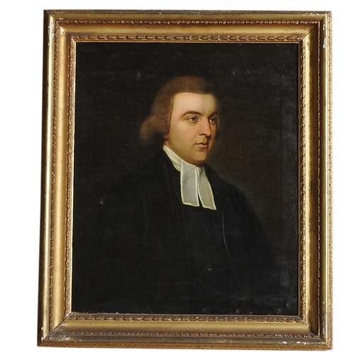 240 - AN 18TH CENTURY PORTRAIT OF CHARLES TOOGOOD, VICAR, oil on canvas, in original frame, labelled verso... 