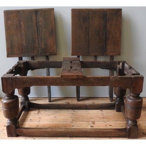 95 - CHARLES I OAK DRAW-LEAF TABLE, circa 1630