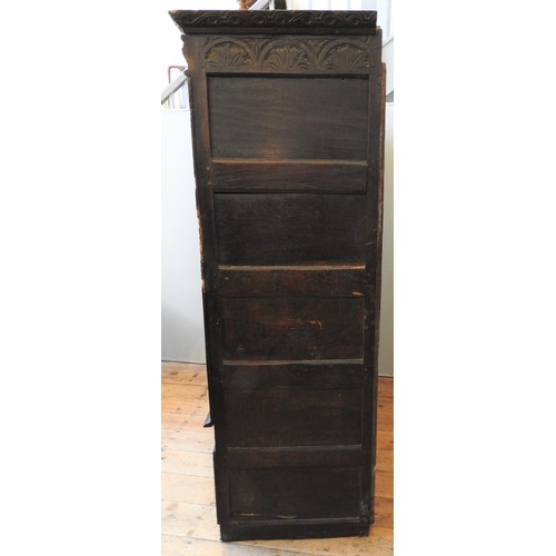 108 - A 17TH CENTURY PRESS CUPBOARD, and later, from Exeter area, 183 x 152 x 60 cm