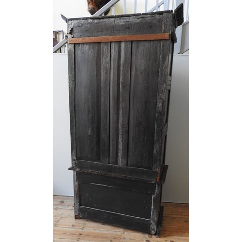 109 - A 17TH CENTURY PRESS CUPBOARD, and later, from Exeter area, 206 x 98 x 50 cm