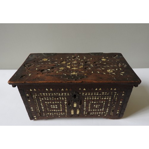 110 - A 16TH CENTURY SYRIAN INLAID WALNUT BOX