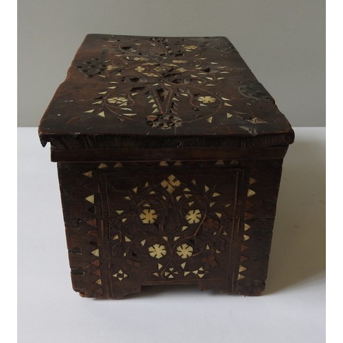 110 - A 16TH CENTURY SYRIAN INLAID WALNUT BOX