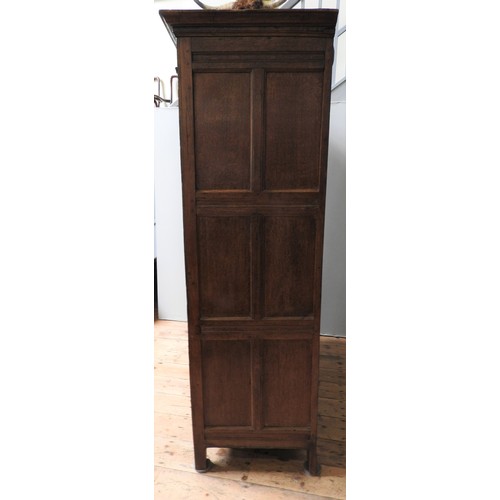 111 - A 17TH CENTURY OAK PRESS CUPBOARD, circa 1680, 181 x 145 x 58 cm