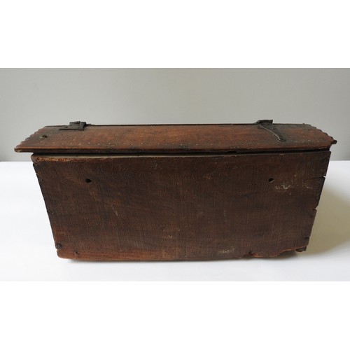 123 - A 17TH CENTURY POLYCHROMED WEST COUNTRY OAK BOX