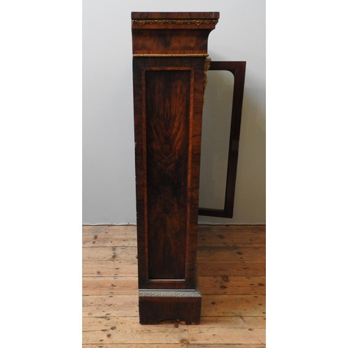 135 - A LARGE VICTORIAN WALNUT PIER CABINET, with gilt metal mounts, 143 x 107 x 32 cm