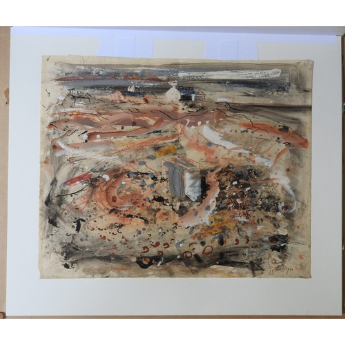 272 - JOHN PIPER (1903-1992) 'SHINGLE STREET' MIXED MEDIA ON PAPER, signed in lower right corner, inscribe... 