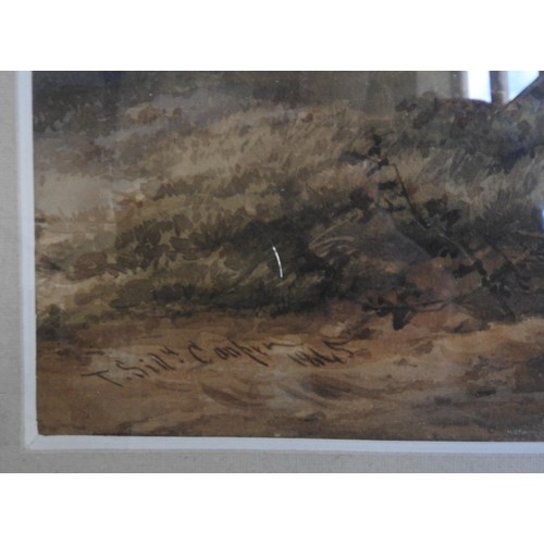 560 - THOMAS SIDNEY COOPER (1803-1902) WATER COLOUR OF CATTLE, signed and dated 1845 in bottom left corner... 