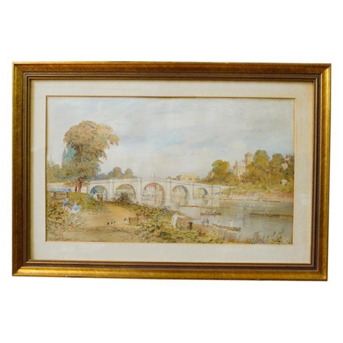 229 - ARTHUR ALLOM (c.1820 - c.1895)A pair of water colours of Richmond Bridge ,depiciting opposite sides,... 