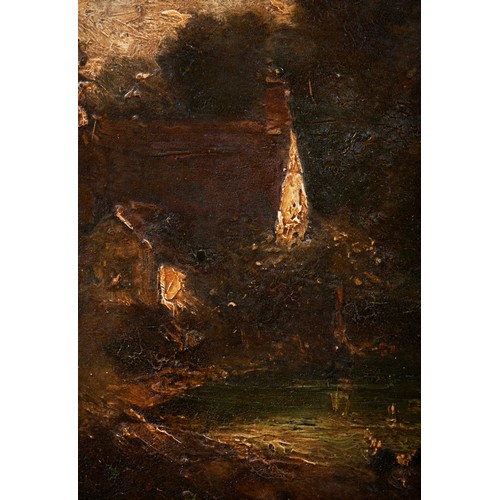 250 - MANNER OF JOHN CONSTABLE, 19TH CENTURY OIL ON BOARD' OF HAYWAIN SCENE, with hand written label and a... 