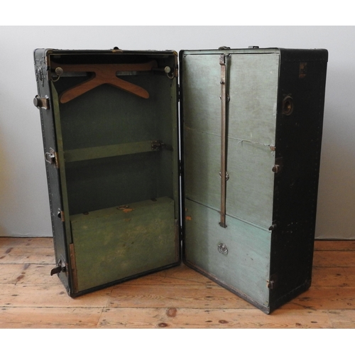 126 - A VINTAGE BELBER WARDROBE TRUNK, circa 1900, with original Belber label, the trunk opens to reveal t... 