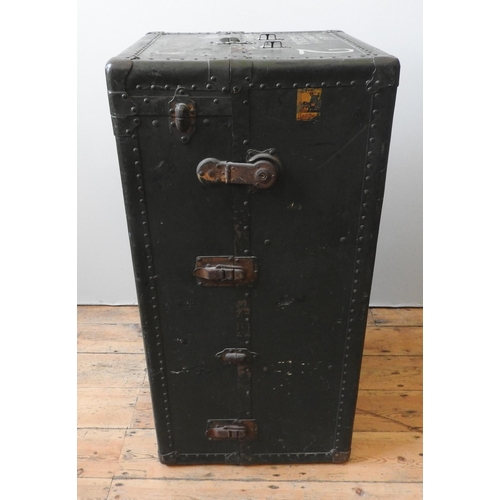 126 - A VINTAGE BELBER WARDROBE TRUNK, circa 1900, with original Belber label, the trunk opens to reveal t... 