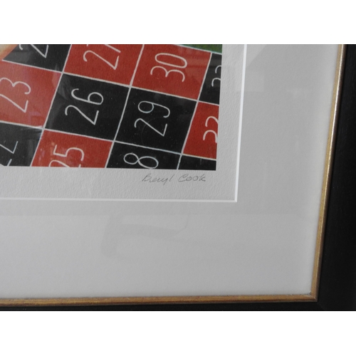 278 - BERYL COOK (1926-2008) 'ROULETTE' SIGNED LIMITED SILK SCREEN PRINT, signed in pencil in lower right ... 