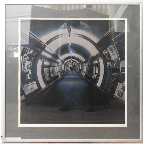 218 - GERD WINNER (b.1936), 'UNDERGROUND HOLBORN', SCREEN PRINT, 85 x 85 cm