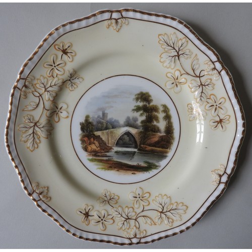 518 - A SET OF TWELVE COPELAND & GARRETT NAMED DESSERT PLATES, circa 1835, with various scenes depicti... 