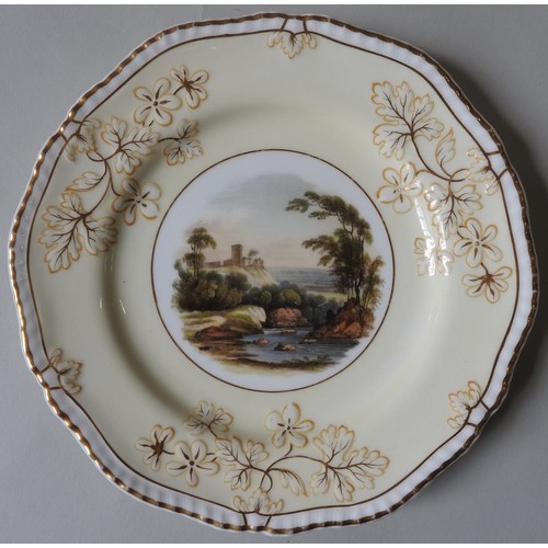 518 - A SET OF TWELVE COPELAND & GARRETT NAMED DESSERT PLATES, circa 1835, with various scenes depicti... 