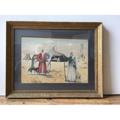 519 - BRITISH SCHOOL 19TH CENTURYFIGURES IN A DESERT (2)watercolour on papermonogramed WM dated 1865, 1898... 